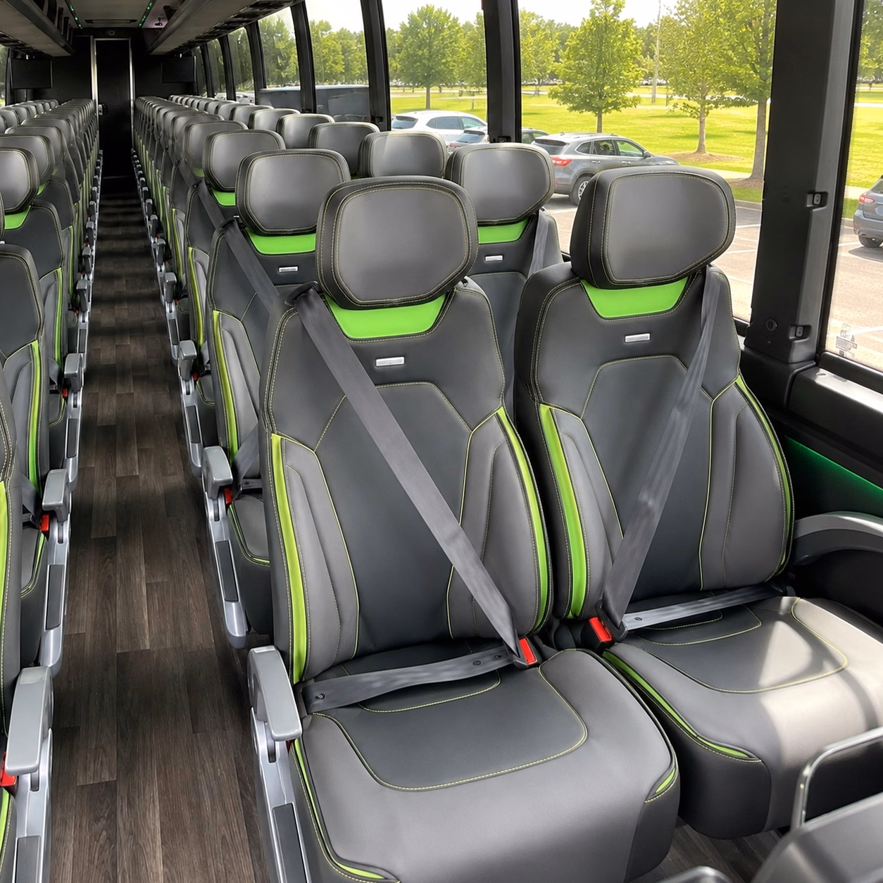 everett charter bus rental interior